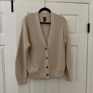 GAP Women's Beige Button-Up Cardigan
